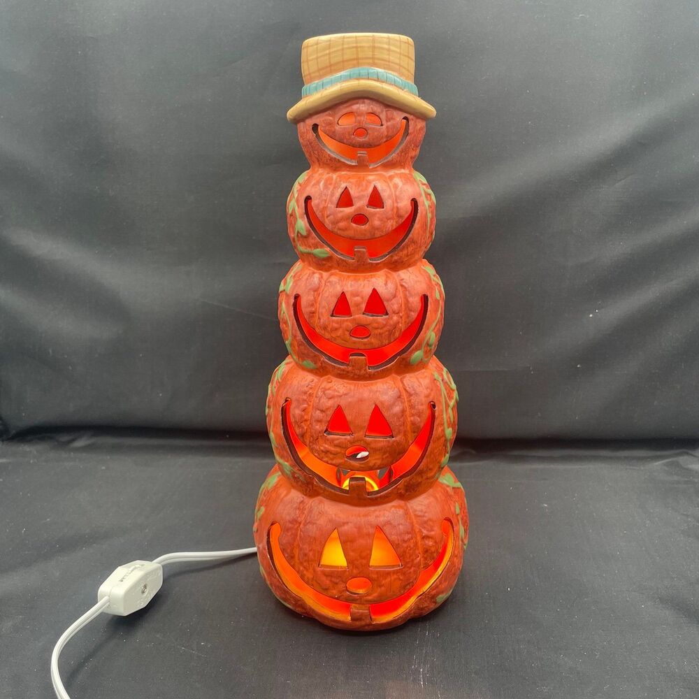 Stackable Pumpkin Halloween Light Up Stackable Pumpkin Halloween Decor w/ Box